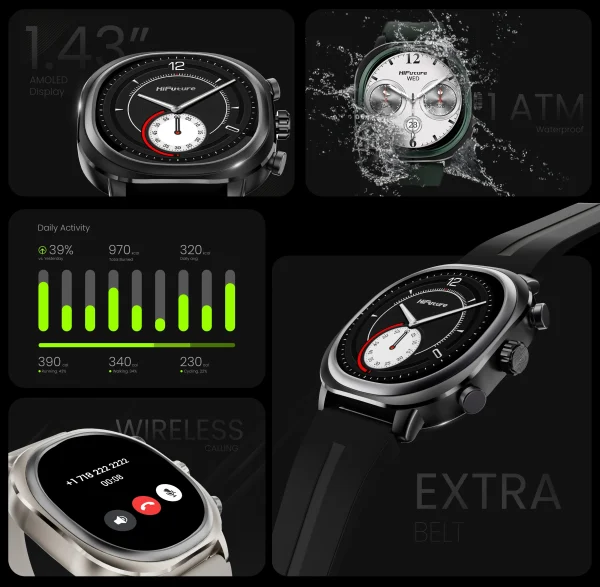 Hifuture AIX Lite Smartwatch – Green, (AIXLITE-G)