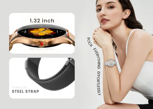 Hifuture Aura 2 Smartwatch – Silver, (AURA2-S)