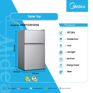 Midea Top Freezer Refrigerator (MDRT134FGF08)
