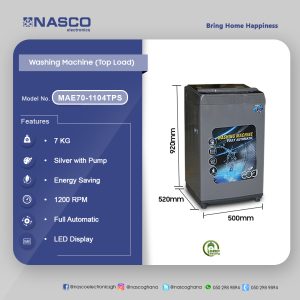 Nasco 7KG Top Load Washing Machine (MAE70-1104TPS)
