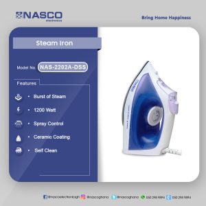Nasco Steam Iron (NAS-2202A-DSS)