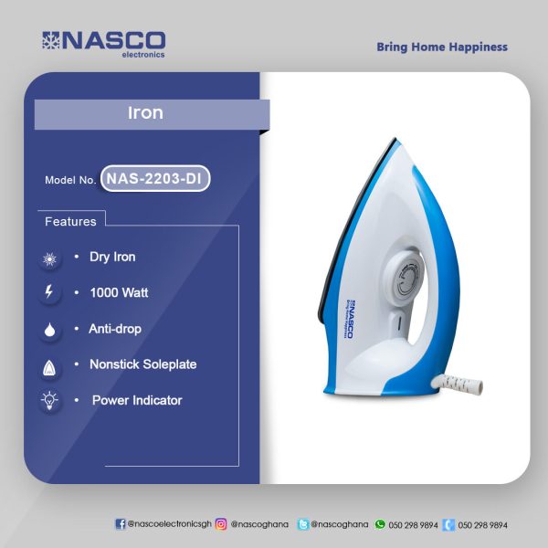 Nasco Steam Iron (NAS-2203-DI)
