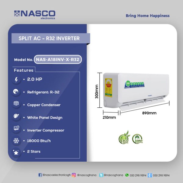 Nasco 2HP Air Conditioner (NASA18INVXR32)