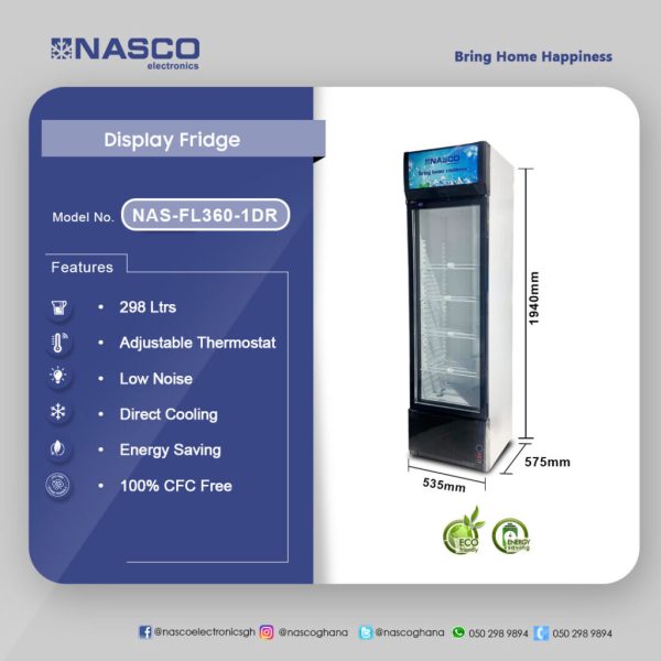 Nasco 298 L Display Fridge (NAS-FL360-1DR)