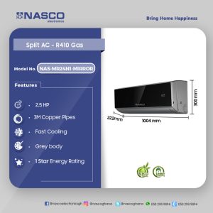 Nasco 24000BTU Mirror Split Air Conditioner (NAS-MR24N1-MIRROR)
