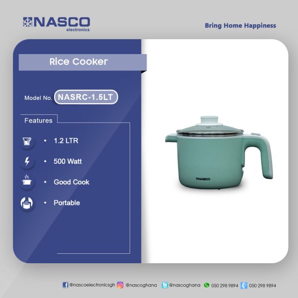 Nasco 1.2 L Rice Cooker (NASRC-1.5LT)