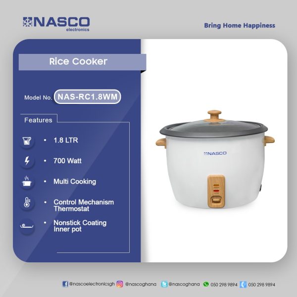 Nasco 1.8 L Rice Cooker (NAS-RC1.8WM)